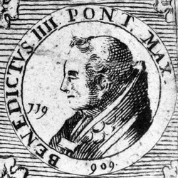 Ritratto di Papa Benedetto IV. Incisione del XIX secolo.