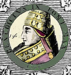 Ritratto di Papa Benedetto IX. Incisione del XIX secolo