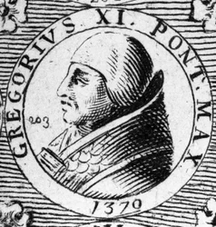 Ritratto di Papa Gregorio XI eletto nel 1370 e morto nel 1378