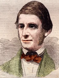 Ritratto di Ralph Waldo Emerson (1803-1882), saggista, filosofo, poeta americano. Incisione in "The Illustrated London News" del 20 marzo 1858