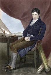 Ritratto di Robert Fulton (1765 - 1815), meccanico navale americano (Nautilus). Incisione del XIX secolo