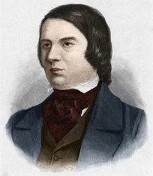 Ritratto di Robert Schumann (1810-1856), compositore tedesco. basato su un disegno di Mengel.