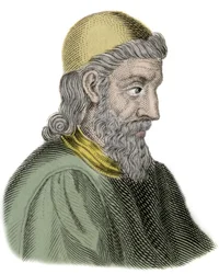 Ritratto di San Beda il Venerabile (Beda Venerabilis) (672-735) Monaco e Dottore della Chiesa - Incisione