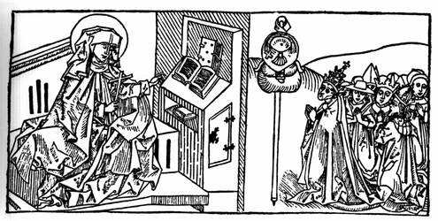 Ritratto di Santa Brigida di Svezia (1103 - 1373). Incisione da 