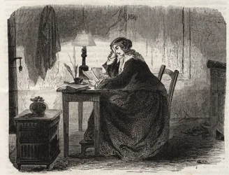 Ritratto di Marie-Sophie Germain (1776-1831), matematica, fisica e filosofa francese - incisione, 1860
