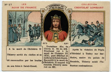 Ritratto di Thierry III, re dei Franchi dal 673 al 691, inizio del XX secolo (cromo)