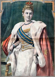 Ritratto di Guglielmina, regina dei Paesi Bassi dal 1890 al 1948 (stampa)