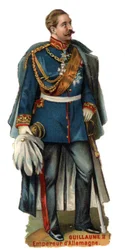 Ritratto di Guglielmo II Imperatore di Germania (1859-1941). Cromolitografia di fine XIX secolo. Collezione privata