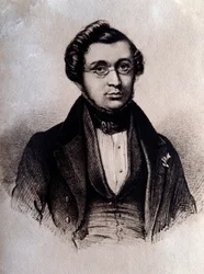 Ritratto del compositore inglese Adolphe Adam. Incisione. XIX secolo Bologna, civico museo bibliografico