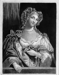 Ritratto della Duchessa di Fontanges (1661 - 1681), favorita di Luigi XIV. Incisione del XIX secolo