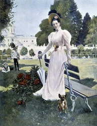 Ritratto della principessa russa Youssopoff in un parco nel 1844