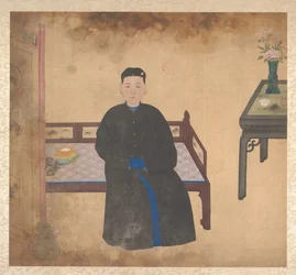 Ritratti di membri di una famiglia, metà del XIX secolo (album di diciannove fogli; inchiostro e colore su seta)