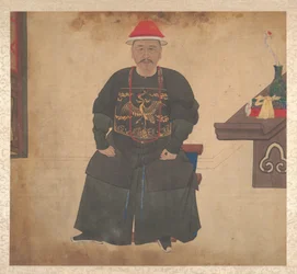 Ritratti di membri di una famiglia, metà del XIX secolo (album di diciannove fogli; inchiostro e colore su seta)