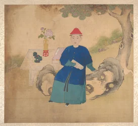 Ritratti di membri di una famiglia, metà del XIX secolo (album di diciannove fogli; inchiostro e colore su seta)