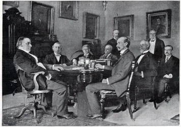 Il presidente McKinley e il suo gabinetto alla Casa Bianca