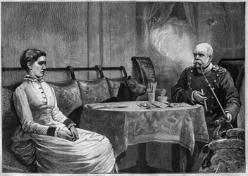 Principe Otto von Bismarck (1815-98) e sua moglie, Johanna (1824-94) - incisione 1887