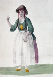 Donna quacchera - disegno, inizio XIX secolo