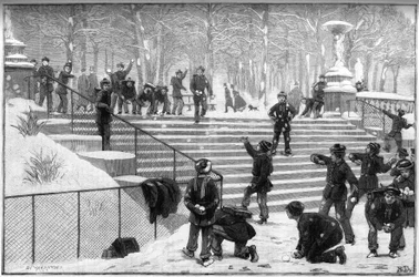 Ricreazione di un battaglione scolastico al Giardino del Lussemburgo a Parigi nel 1888