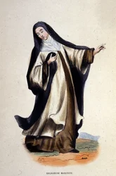 Religioso Maronita. Incisione da un album sugli ordini religiosi, Parigi