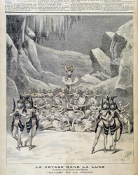 Rappresentazione al Teatro della Porte Saint Martin del "Viaggio sulla Luna" - in "Le Petit Journal" del 09/04/1892