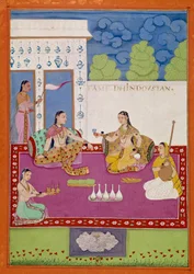 Rappresentazione di una donna indiana alla corte di Shah Alam. Pagina tratta da un manoscritto che descrive i viaggi di Niccolao Manucci (1639-1717)