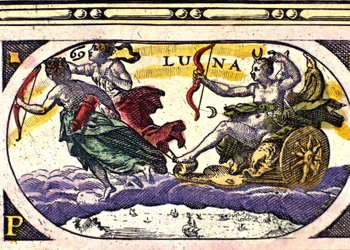 Rappresentazione della luna. Incisione del XVII secolo
