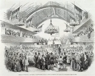 Rivoluzione del 1848: Sala della Fratellanza, Rue Martel, il Presidente ha aggiornato la seduta all