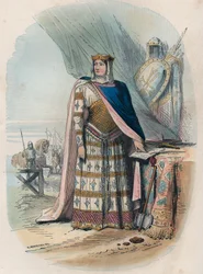 Richilde delle Ardenne (o Richilde di Provenza) (ca. 845 - 2 giugno 910, Regno della Bassa Borgogna) fu la seconda consorte di Carlo il Calvo, re e imperatore dei Franchi - Ritratto di Richilde delle Ardenne o Richilde di Provenza (ca. 845-910) seconda mog