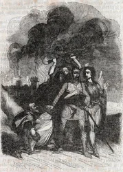 Rodomonte abbandona Parigi - incisione del 1851 da 