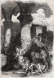 Rodomonte massacra gli abitanti di Parigi - incisione del 1851 da 