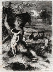Orlando libera Olimpia - incisione del 1851 da 