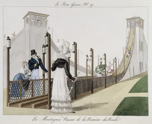 Montagne russe alla Barriere du Roule, inizio XIX secolo - in "Le Bon Genre", n. 97