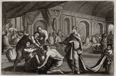Bibbia di Royaumont, Nuovo Testamento: Abito nuziale. Parabola di un re che fece il matrimonio di suo figlio, dal quale respinse un uomo che non aveva l