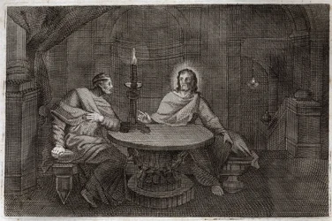 Bibbia di Royaumont, Nuovo Testamento: Nicodemo va a trovare Gesù Cristo di notte. Illustrazione del 1811