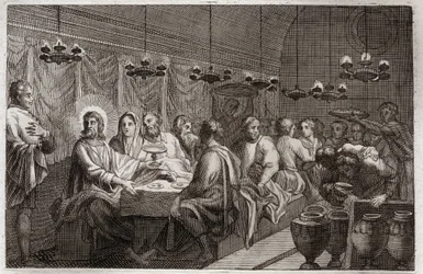 Bibbia di Royaumont, Nuovo Testamento: Le nozze di Cana. Primo miracolo di Gesù Cristo che trasformò l