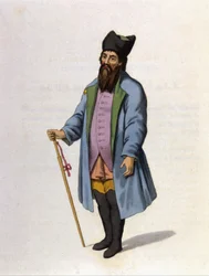 Mercante russo di Kaluga. Incisione 1802