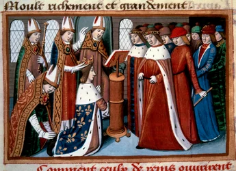 Consacrazione di re Carlo VII (1422-1461) da parte dell