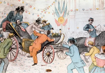 Sadi Carnot assassinato da Sante Jeronimo Caserio, un anarchico italiano, 25 giugno 1894 (incisione)