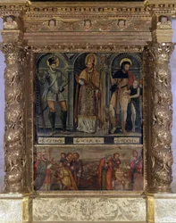 Altare di San Clair o San Rocco: San Rocco e il Bottone della Peste e San Giorgio alla moda di Enrico III - Chiesa di Nostra Signora dell