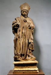 San Uberto in vescovo. Scultura in legno