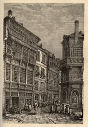 Saint Malo (Saint-Malo) casa di Duguay Trouin (René Dugay-Trouin) - incisione in "PATRIE" - DESCRIZIONE PITTORESCA DELLA FRANCIA IN 6 VOLUMI DI LUCIEN HUARD - fine XIX secolo