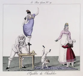 Saltimbanchi: Equilibrio del candelabro - in "Il Buon Genere", inizio XIX secolo