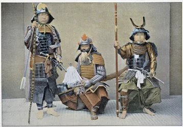 Gruppo di samurai, fine XIX secolo