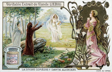 Scena della Divina Commedia di Dante - cromo. Liebig, fine XIX secolo