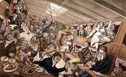 Mal di mare. Illustrazione dei primi del XIX secolo.