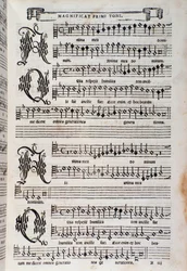 Pagina di spartito del Magnificat di Giovanni Animuccia
