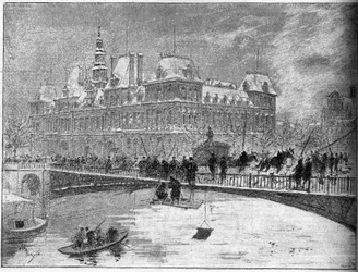 Crollo del ponte di Arcole a Parigi nel 1888.
