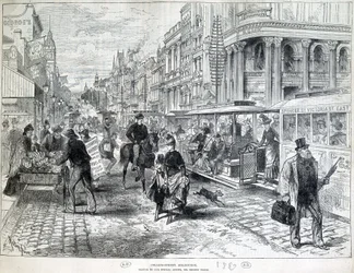 Scene di strada, Collins Street a Melbourne nel 1889