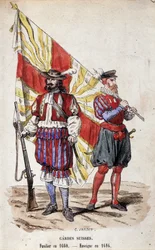 Guardie svizzere: Fuciliere nel 1660 e Alfiere nel 1616
