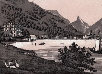 Svizzera: vista della città di Fluelen